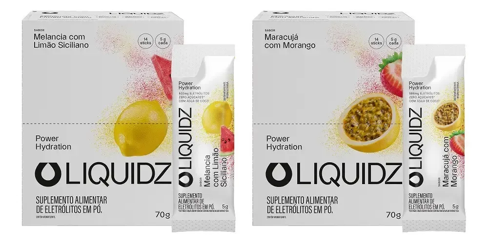 Liquidz® Eletrólitos Zero Açúcar 2 Sabores - 2cx - 28 Sachês