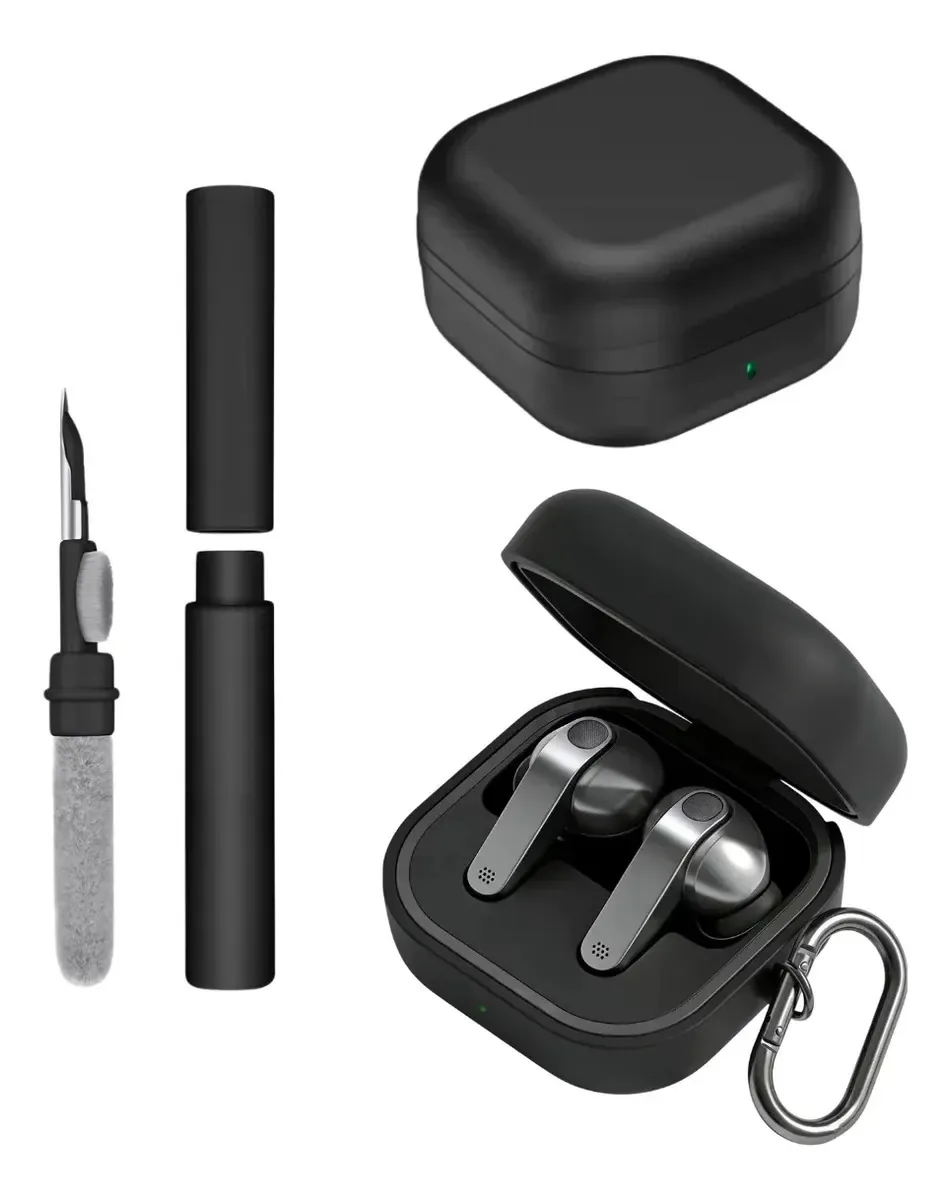 Kit Limpador Fones E Capa Para Galaxy Buds 4, Silicone Preto