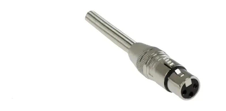 Kit 2 Conectores Canon Xlr Fêmea Com Mola Prateado