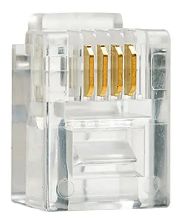 Kit 10 Conector Rj11 6p4c Para Telefonia