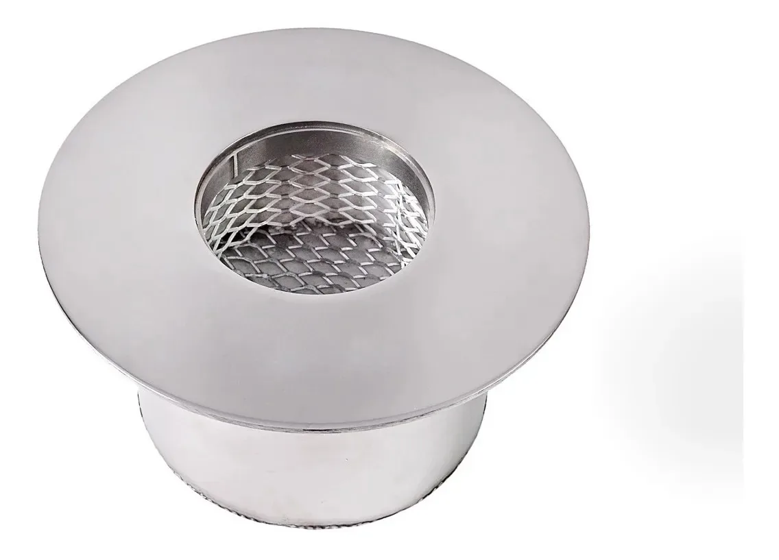 Queimador Ecológico Redondo Para Lareira 20cm Inox Prateado