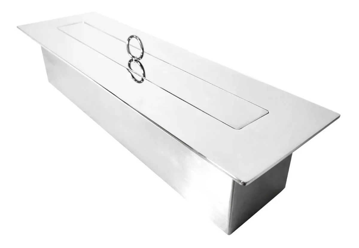 Queimador Ecológico Para Lareira A Álcool 40cm Inox 304 Prateado
