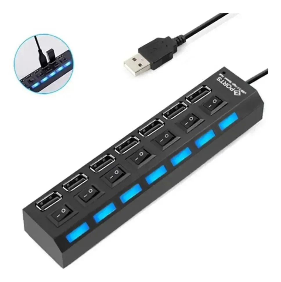 Adaptador Usb Hub Usb 2.0 Lemox 4 Portas 480 Mbps
