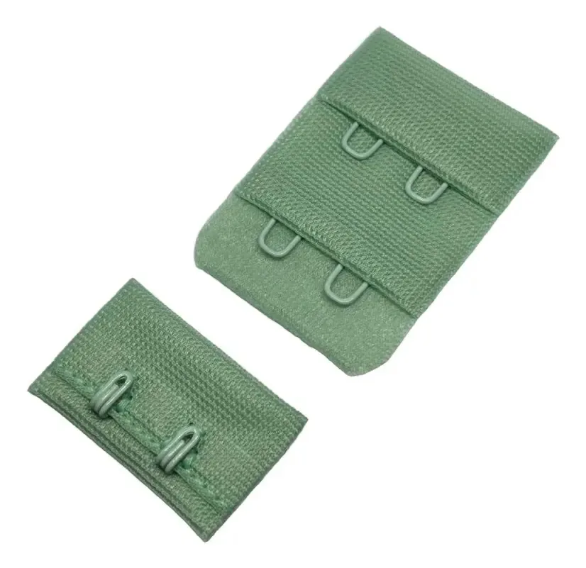 Pacote 100 Colchetes Duplo Costura Para Sutiã 30mm Lingerie Cor Verde claro