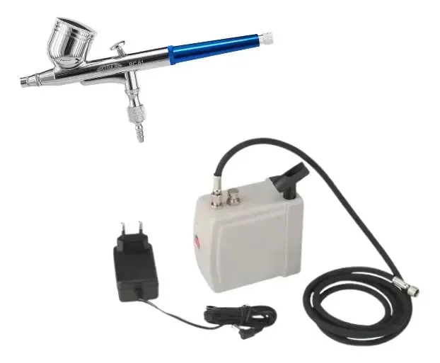 Kit Completo Aerografia Mini Compressor + Aerógrafo 0,3mm