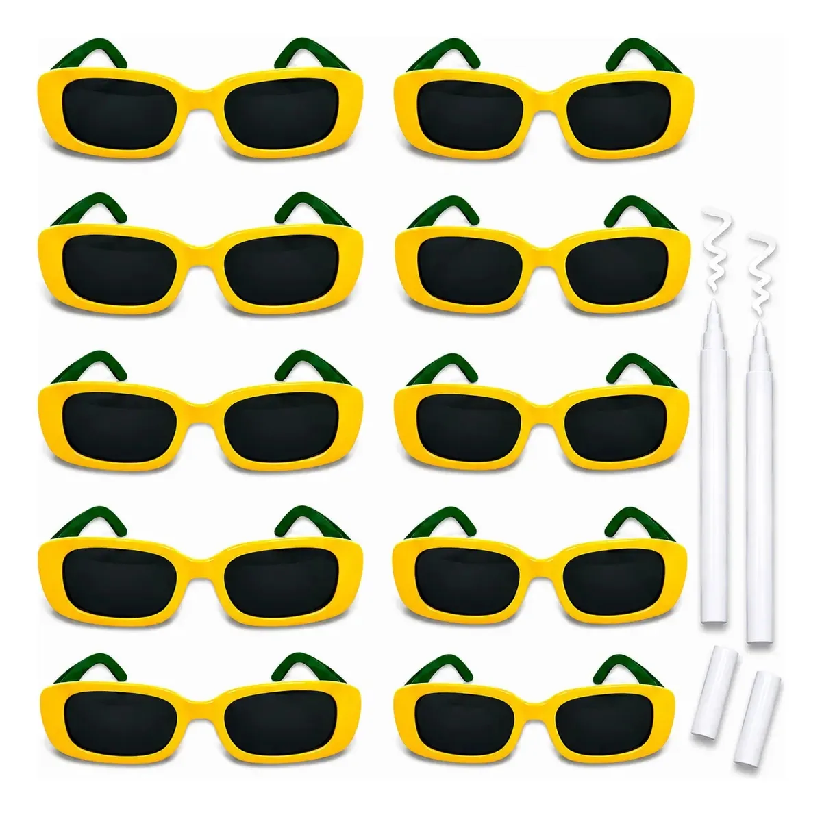 Kit 10 Óculos Copa Do Mundo Brasil Festa Hexa Jogo Brasil Amarelo E Verde Óculos Copa Brasil Retrô