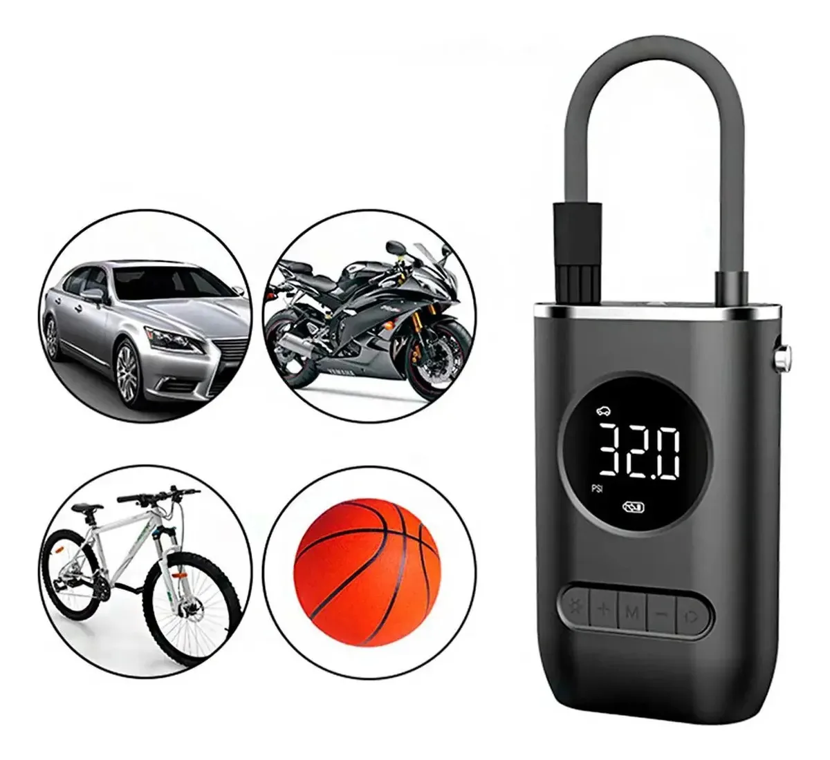 Calibrador Digital Compacto Para Encher Pneu De Moto