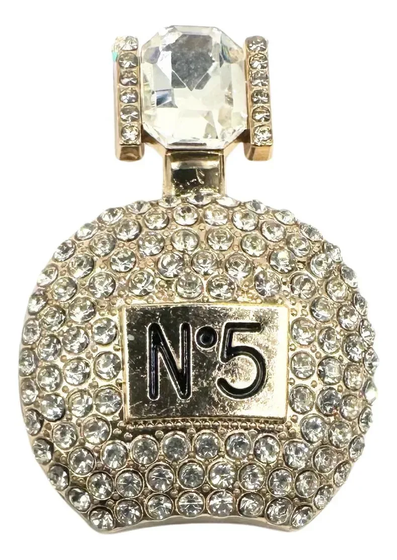 Broche Moderno Com Design Perfume Ápice Dourado
