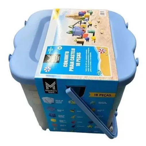 Kit Balde De Praia Brinquedo Infantil 18 Peças Plástico