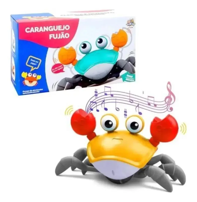 Caranguejo Brinquedo Fujão Sensor Dança E Som Eletrônico Top