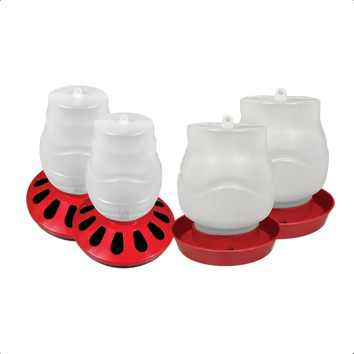 Kit 2 Comedouro 7,5l Aves 12 Furos E 2 Bebedouro Rosca 2l