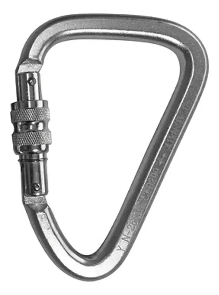 Mosquetão De Escalada Ultra Safe Rosca Pêra Prateado X Unidade