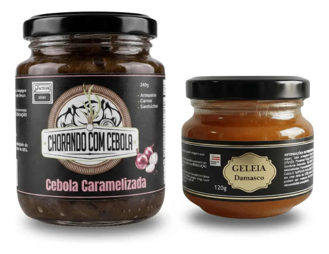 Kit 2 Geleia De Damasco E Cebola Caramelizada
