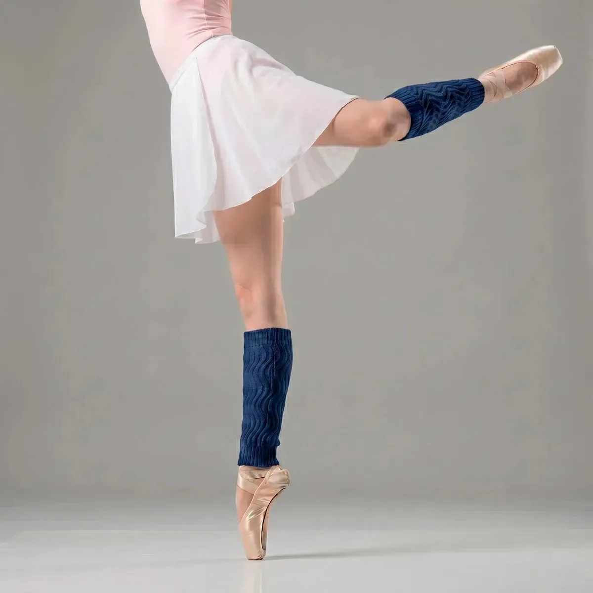 Polaina De Ballet Premium Macia Adulto Proteção Articulações Azul-marinho Lisa Adulto