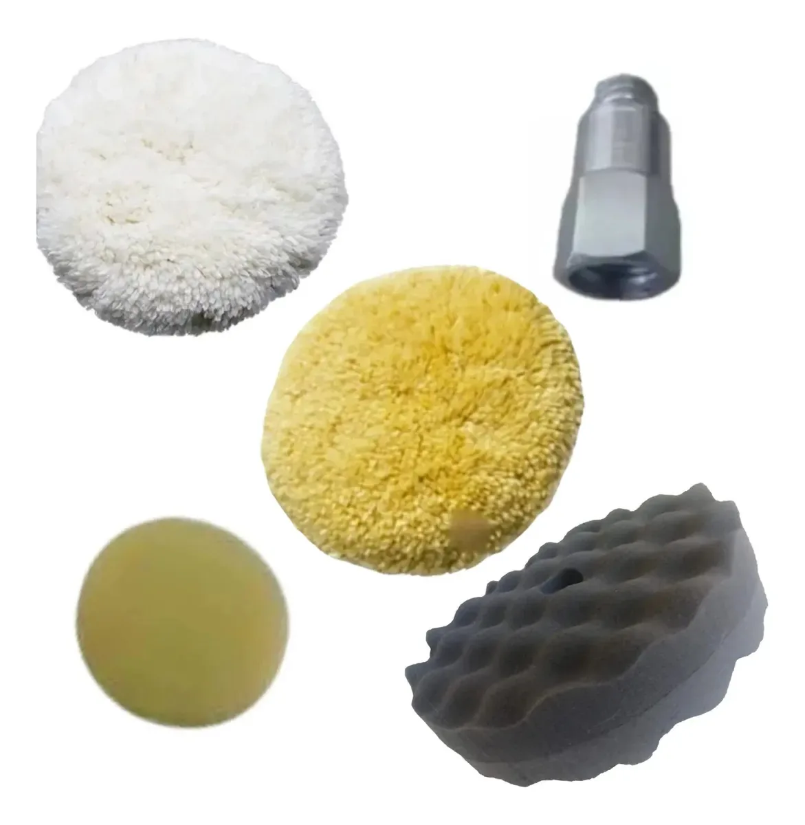 Kit Polimento 3 Boinas De Lã E Espuma 8 Polegadas +adaptador