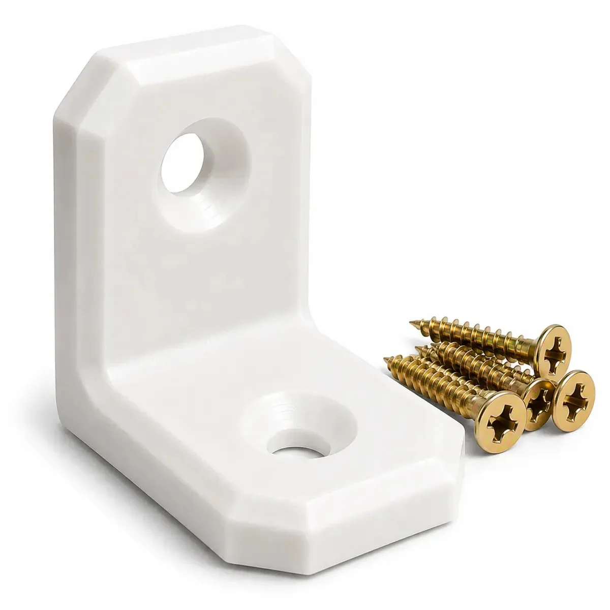 Kit 50 Cantoneiras L para Móveis com 100 Parafusos, Reforço para MDF e Madeira