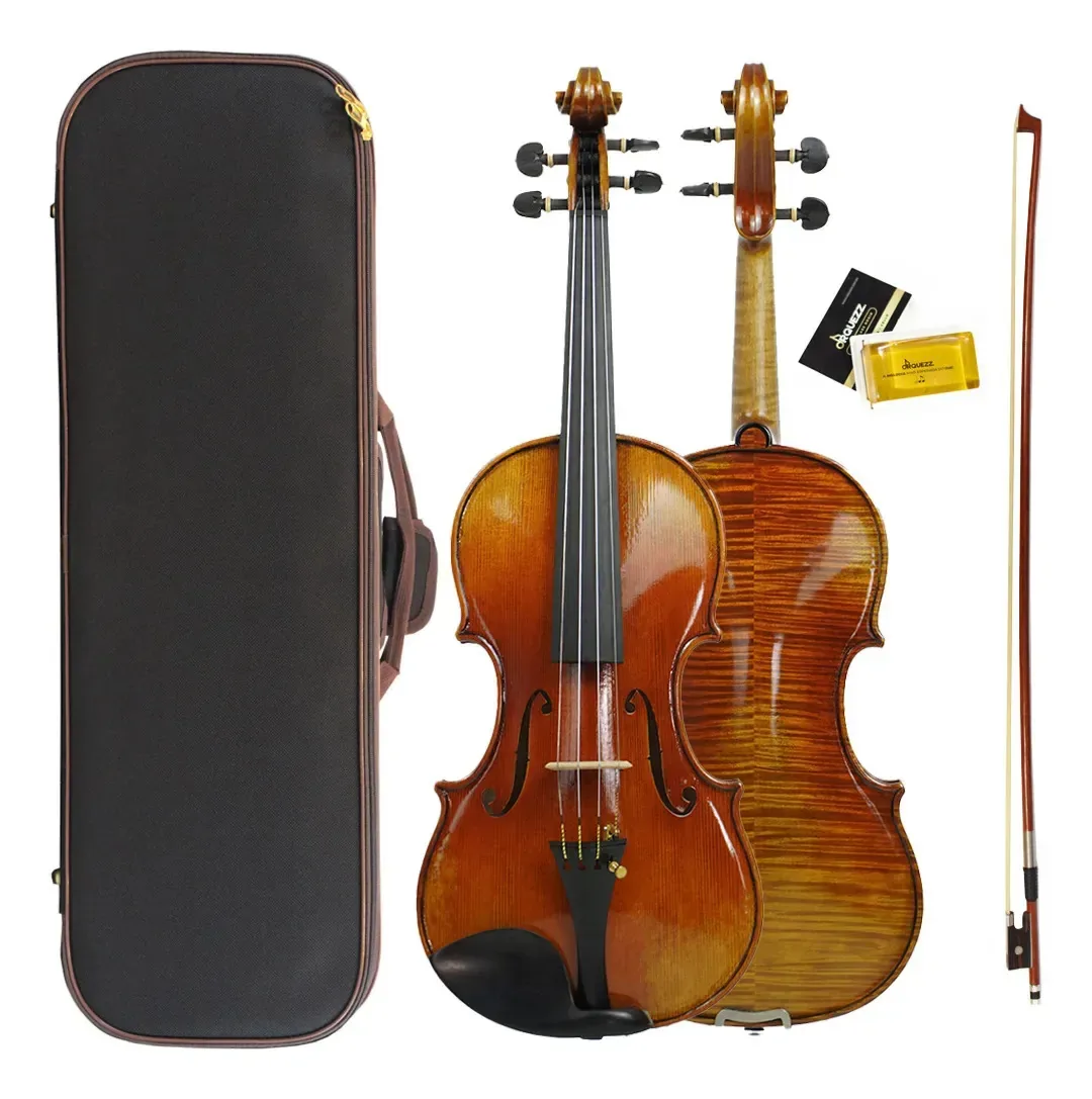 Violino Oficina 4/4 Guarneri Fundo Bipartido Nocetta Ébano
