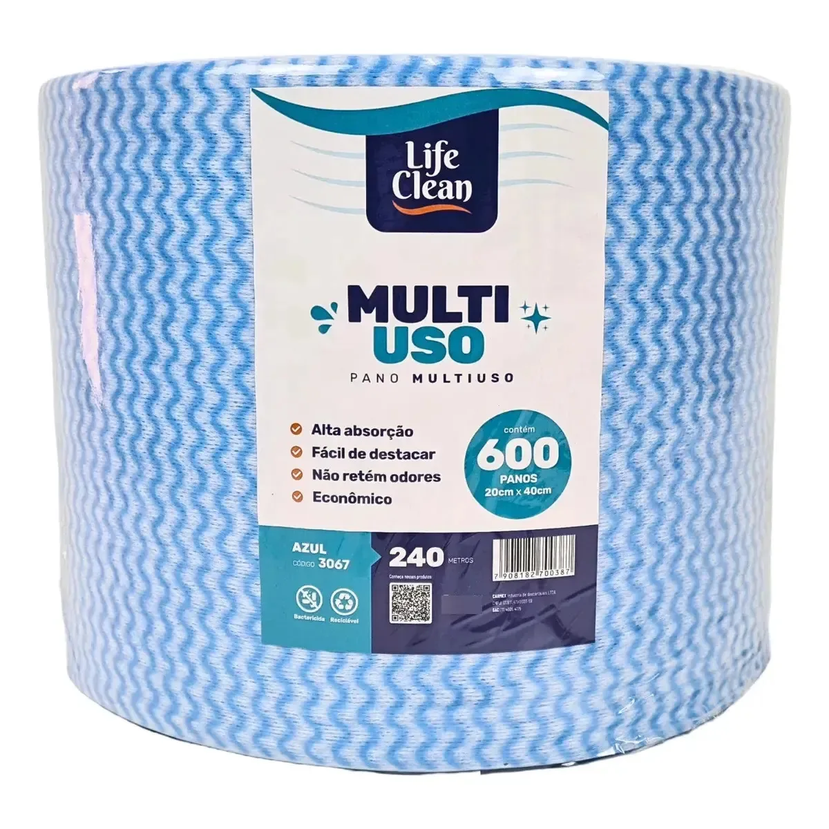 Pano Multiuso Limpeza Perfex Picotado 600 Panos Azul Home Safe Home