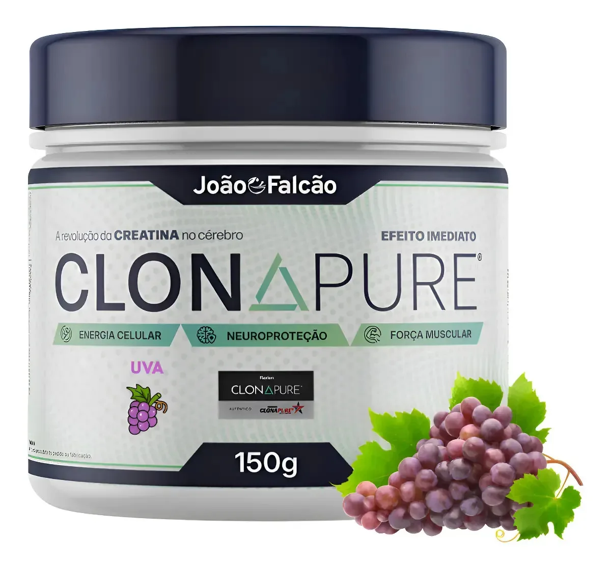 Creatina Monohidratada Clonapure da Farmácia João Falcão de Uva, 150g