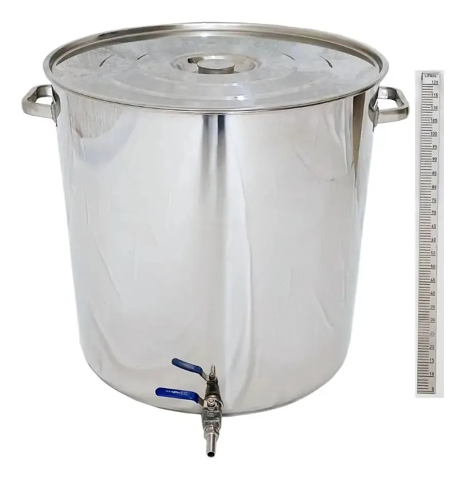 Panela Cervejeira Inox 125 Litros C/ Torneira + Régua