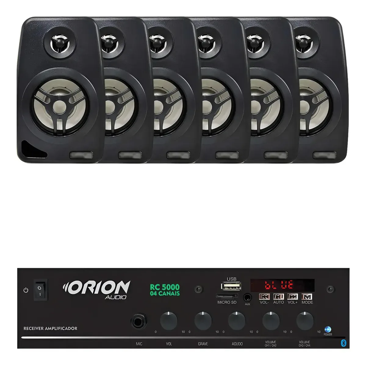 Som Ambiente 300w Bluetooth + 6 Caixas Parede