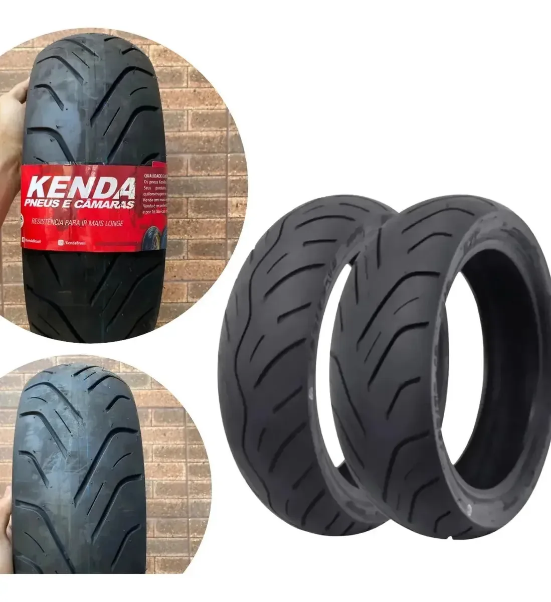 Par De Pneus Motos Scooter 120/70-15 + 140/70-14 Kenda K6007 - Dianteiro E Traseiro