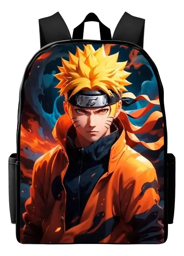 Mochila Escolar Volta As Aulas Escolar Naruto Anime Preto Naruto M12