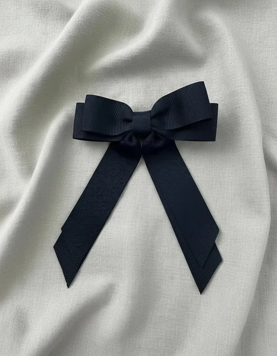 Laço Cabelo Fino Elegante Pontas Adulto E Infantil Bico Pato Preto
