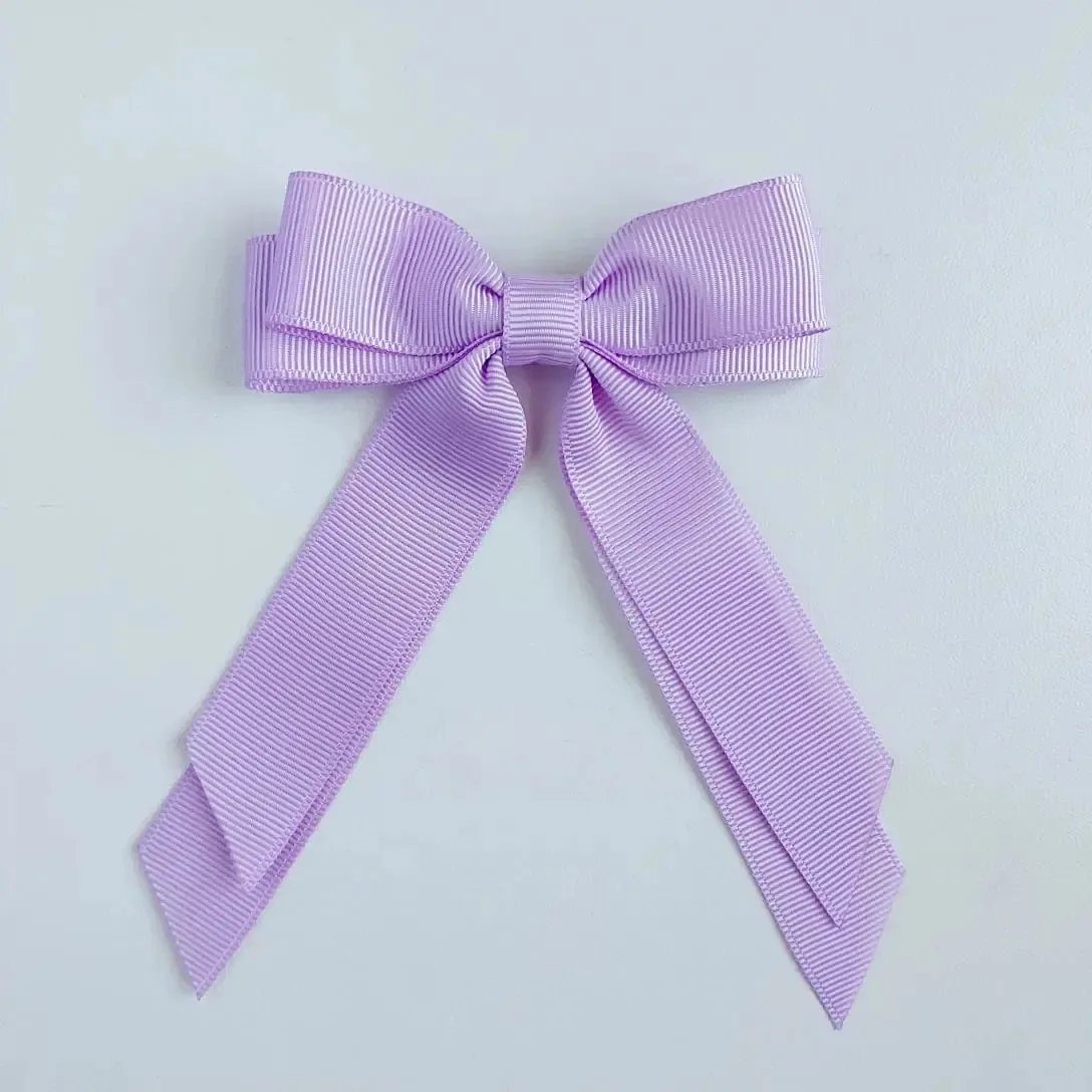 Laço Cabelo Fino Elegante Pontas Adulto E Infantil Bico Pato Lilás