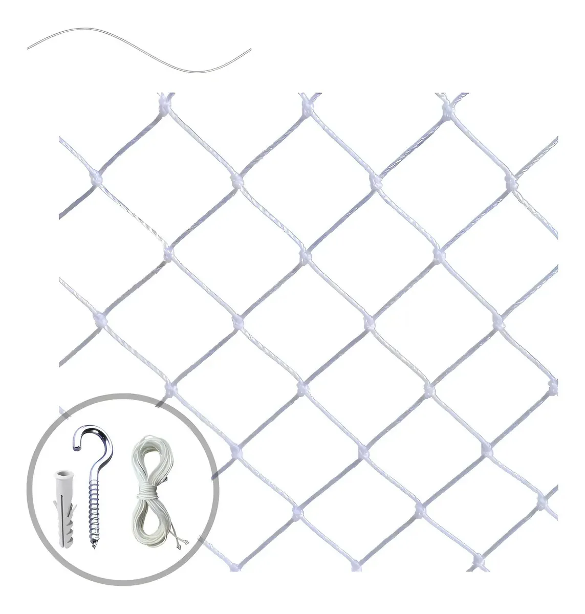 Rede Tela De Proteção Crianças Gatos Janelas 1,70x1,30 Branco