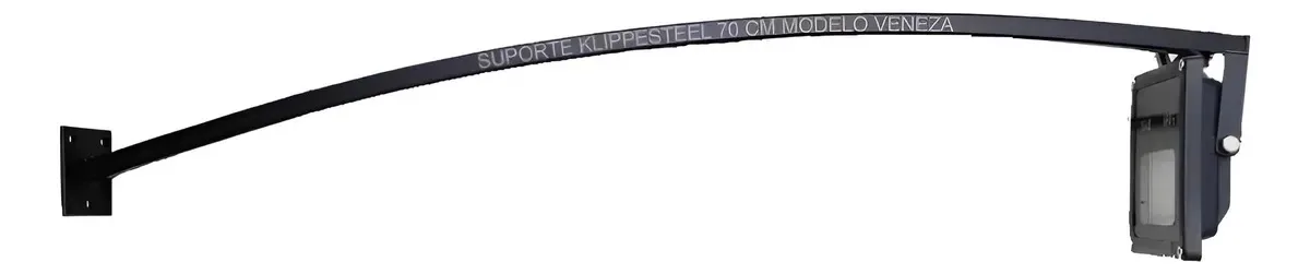 Kit 5 Suportes Para Refletor Klippesteel 70cm Curvo Preto Preto