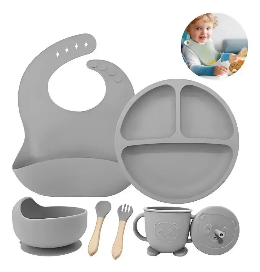 Bebê Alimentação: Conjunto Requintado Em Silicone