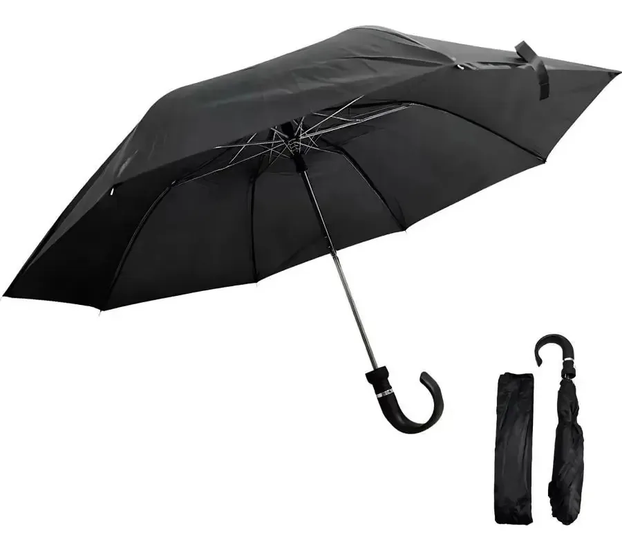 Guarda Chuva Automático Preto Resistente Ao Vento E Chuva