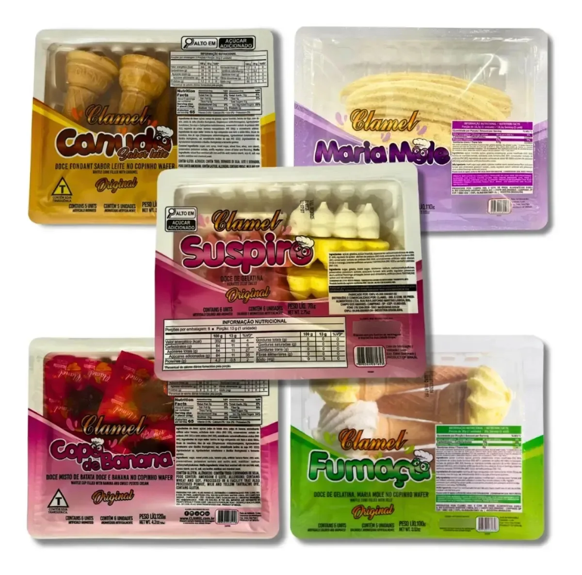 Kit 5 Embalagens Doces Infância Nostálgicos Clamel Baby