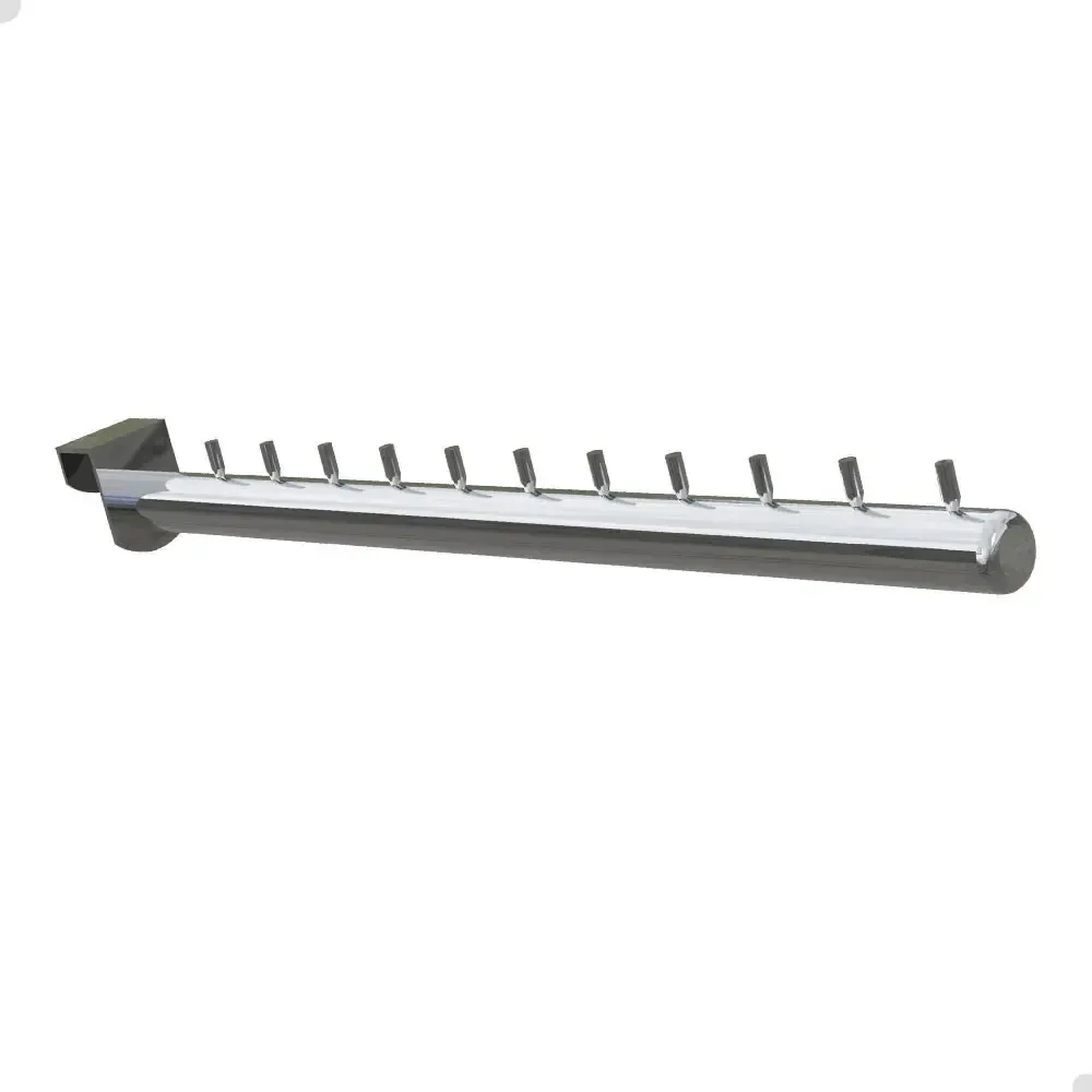 Kit 2 Cabideiros RT Reto 40cm Cromado para Barra de Loja Águia Spv