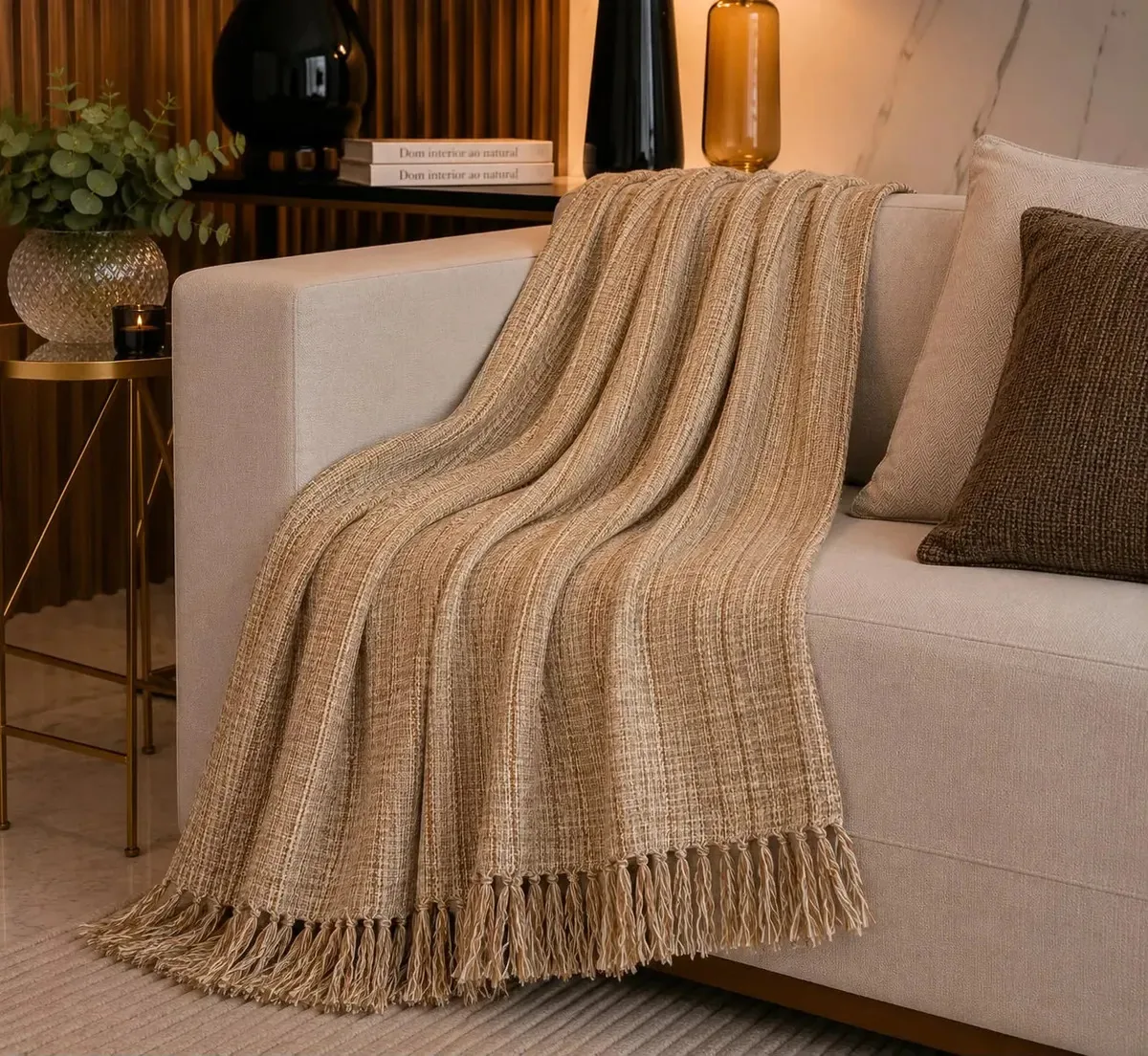Manta Para Sofá Grande Elegante Para Decoração