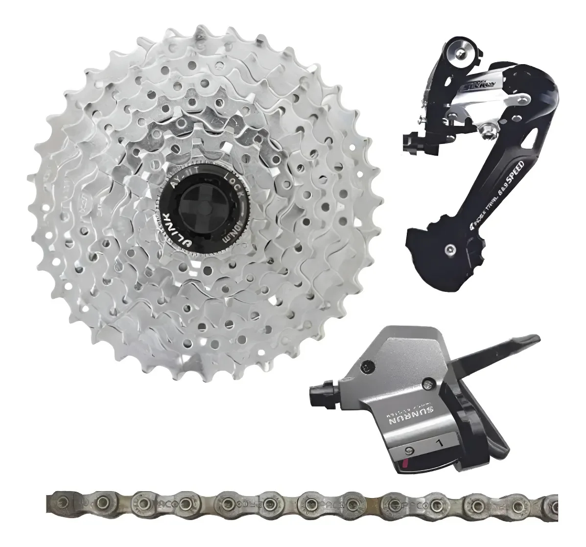 Kit 9v Bike Mtb Kit 11-40d Cassete Câmbio Alavanca Corrente