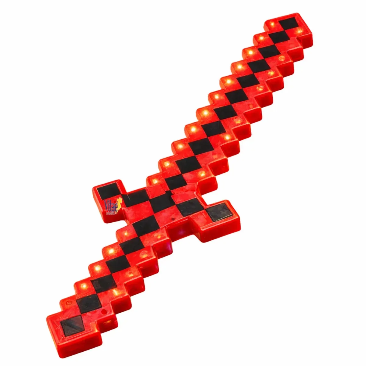 Espada Minecraft Infantil Led Vermelho Brinquedo Com Luz E Som Estilo Pixel Vitae S