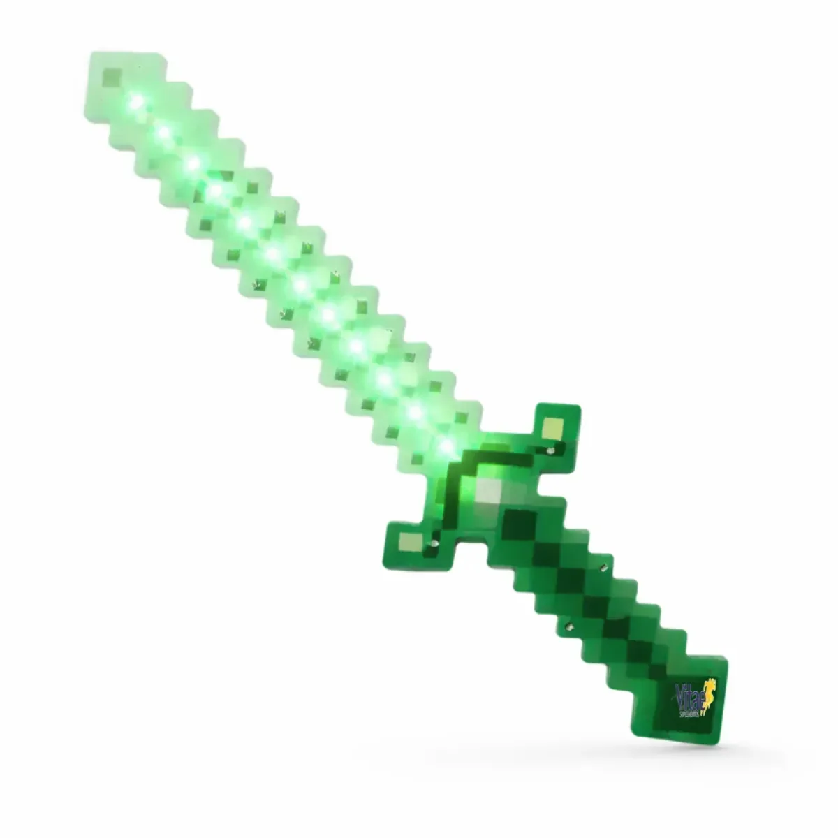 Espada Minecraft Led Verde Com Som E Luz Brinquedo Infantil Pixel Vitae S