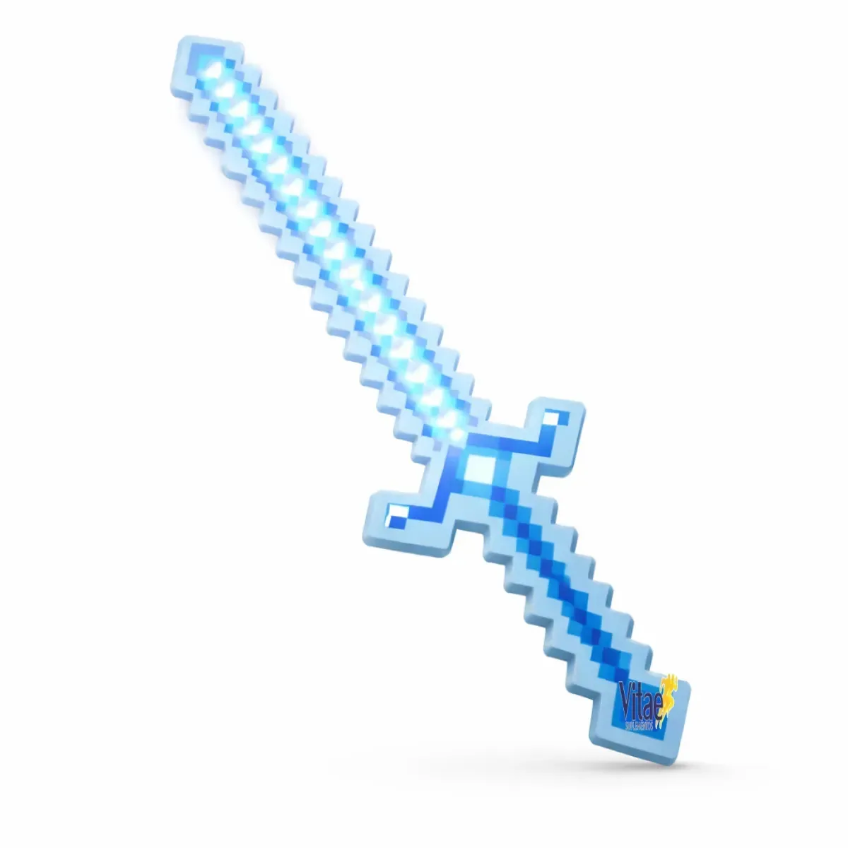Espada Minecraft Led Azul Com Som E Luz Brinquedo Infantil Pixel Vitae S