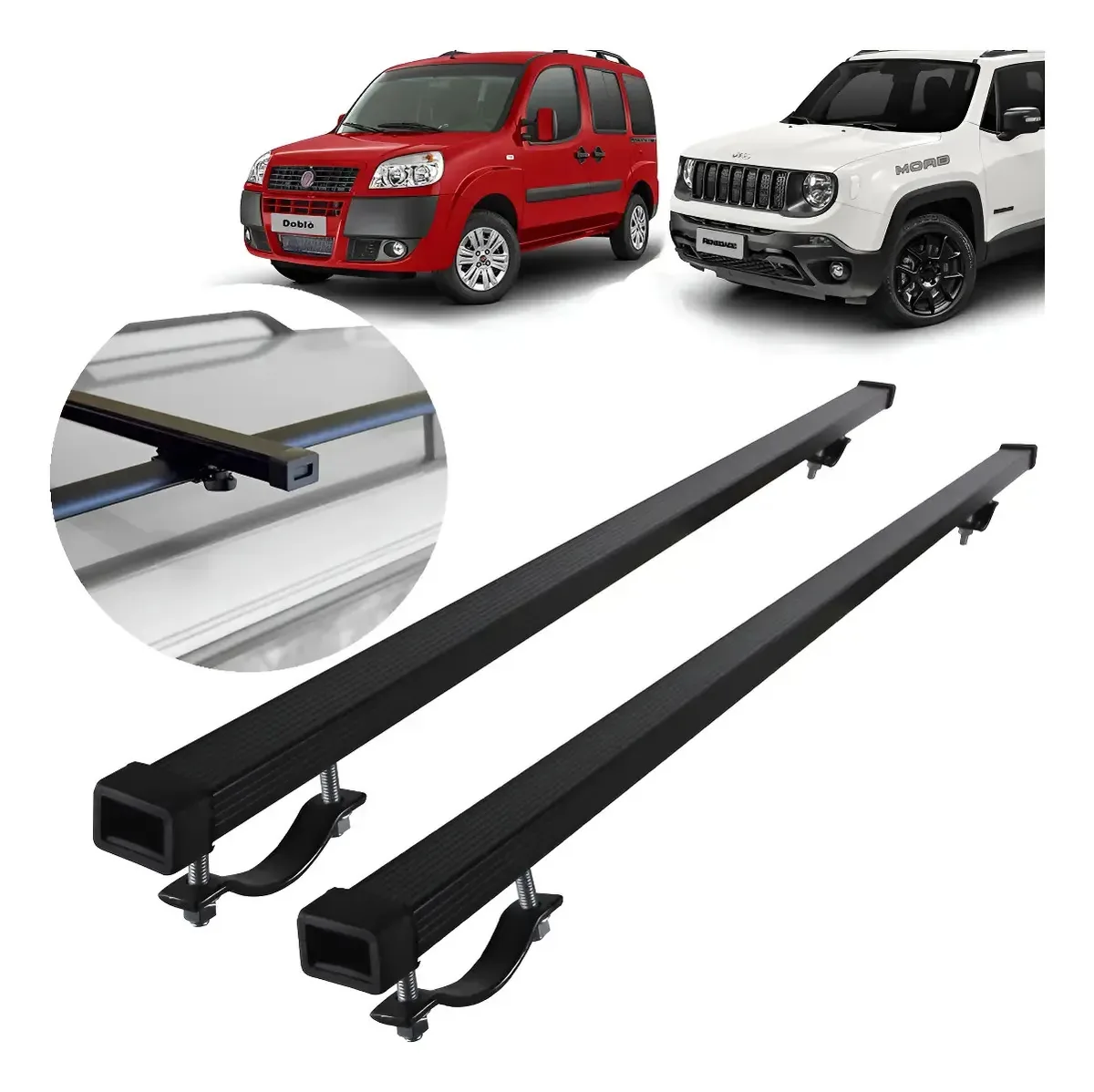 Rack de Teto Steel Racks em Aço para Jeep Renegade e Doblo Preto