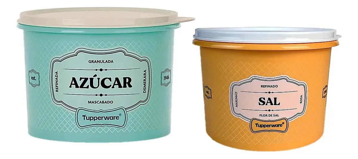 Tupperware Potes Alimentos Sal Açúcar Cor Essences