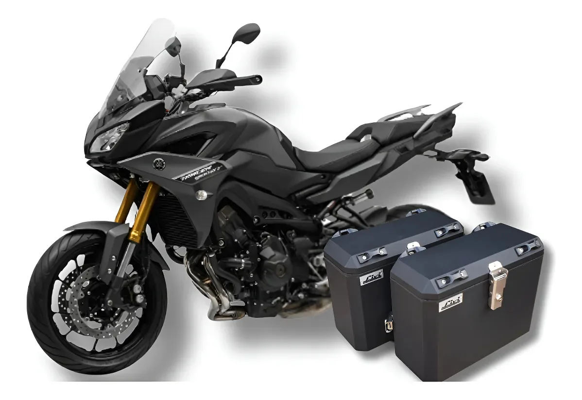 Conjunto Baús Laterais Yamaha Moto Tracer 900 Gt 2020 C Sup Preto-cinza-banco Ou Combinações