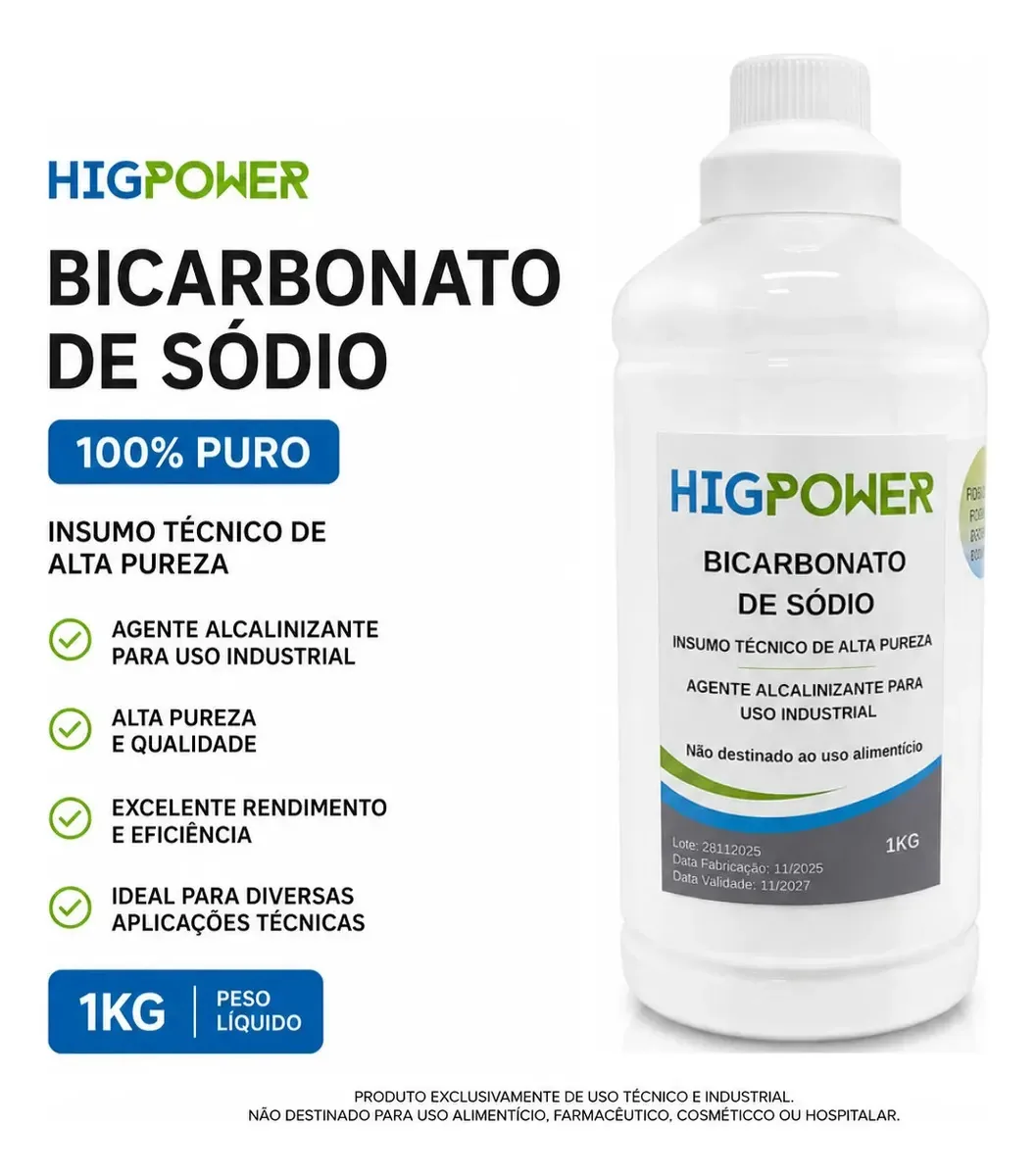 Bicarbonato De Sódio Alta Pureza Higpower 1kg