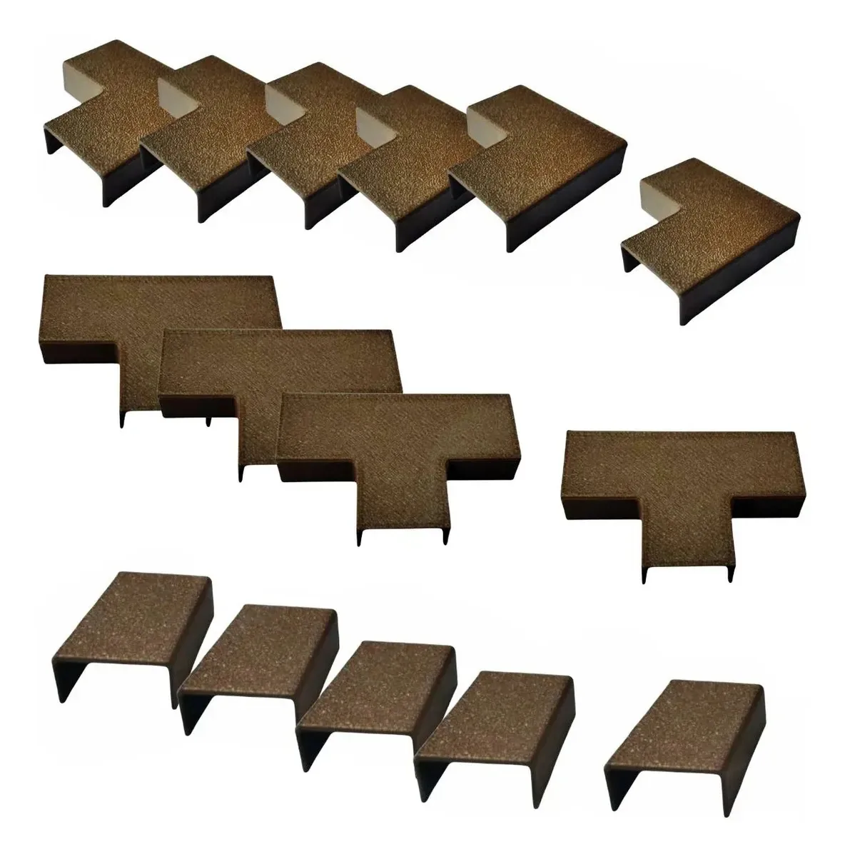 6x Joelhos Planos + 4x Tês + 5x Luvas Para Canaletas Mogno