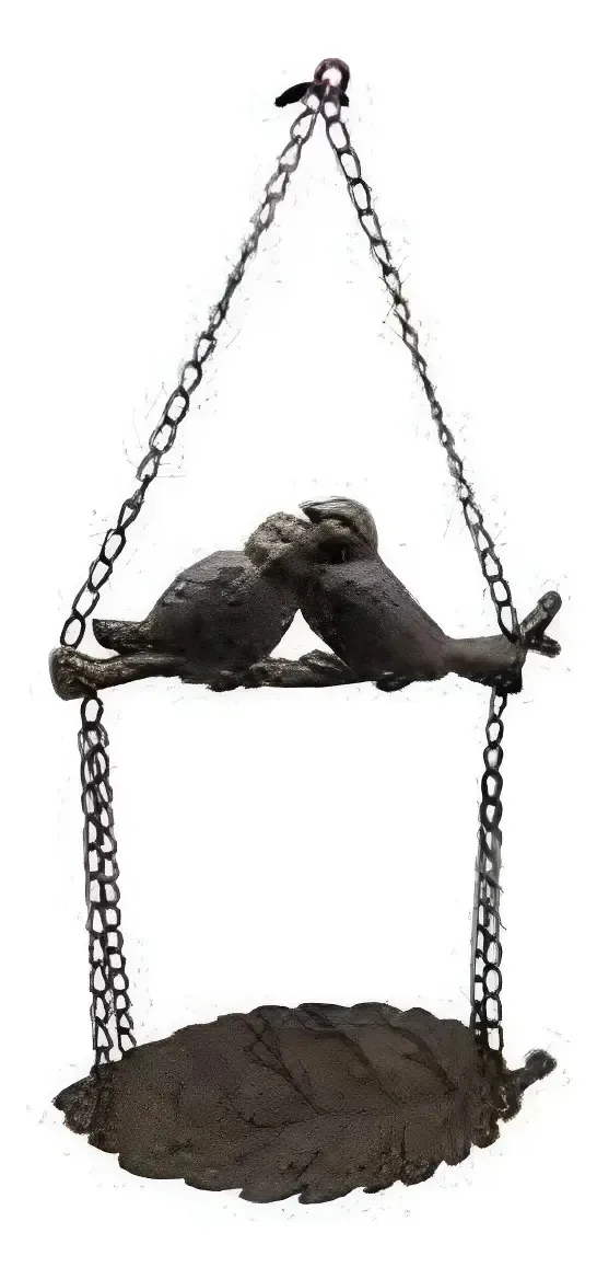 Comedouro De Passarinho Ferro Rustico Decorativo Comedor Marrom