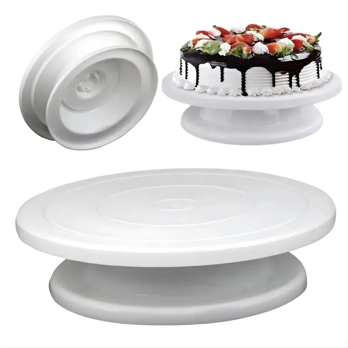 Base Giratória Bailarina P/ Confeitar Decorar Modelar Bolos Branco