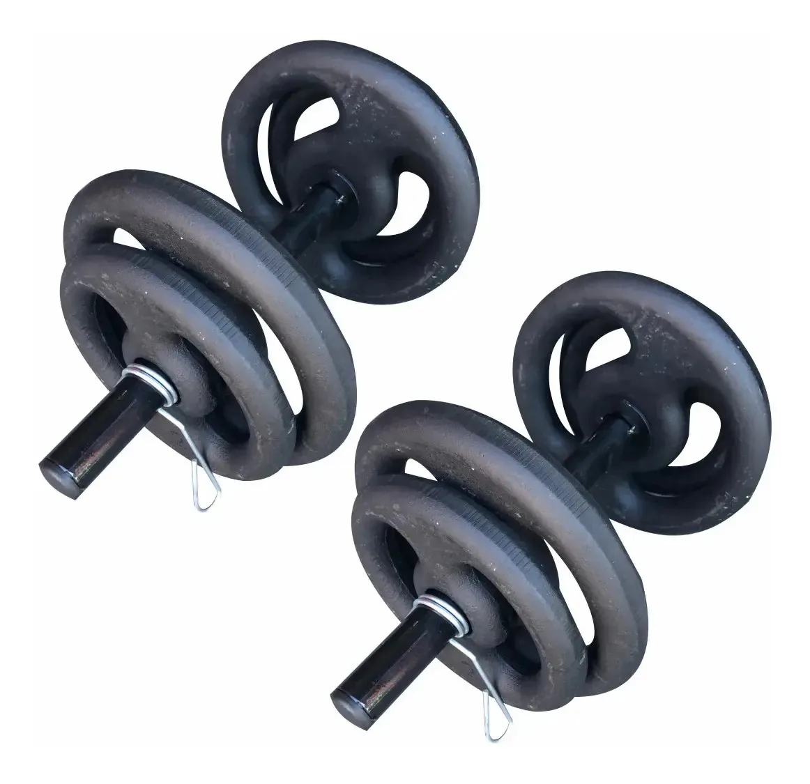 2 Halteres 40cm + 24kg Anilhas Ferro Pintado 4x4kg + 4x2kg