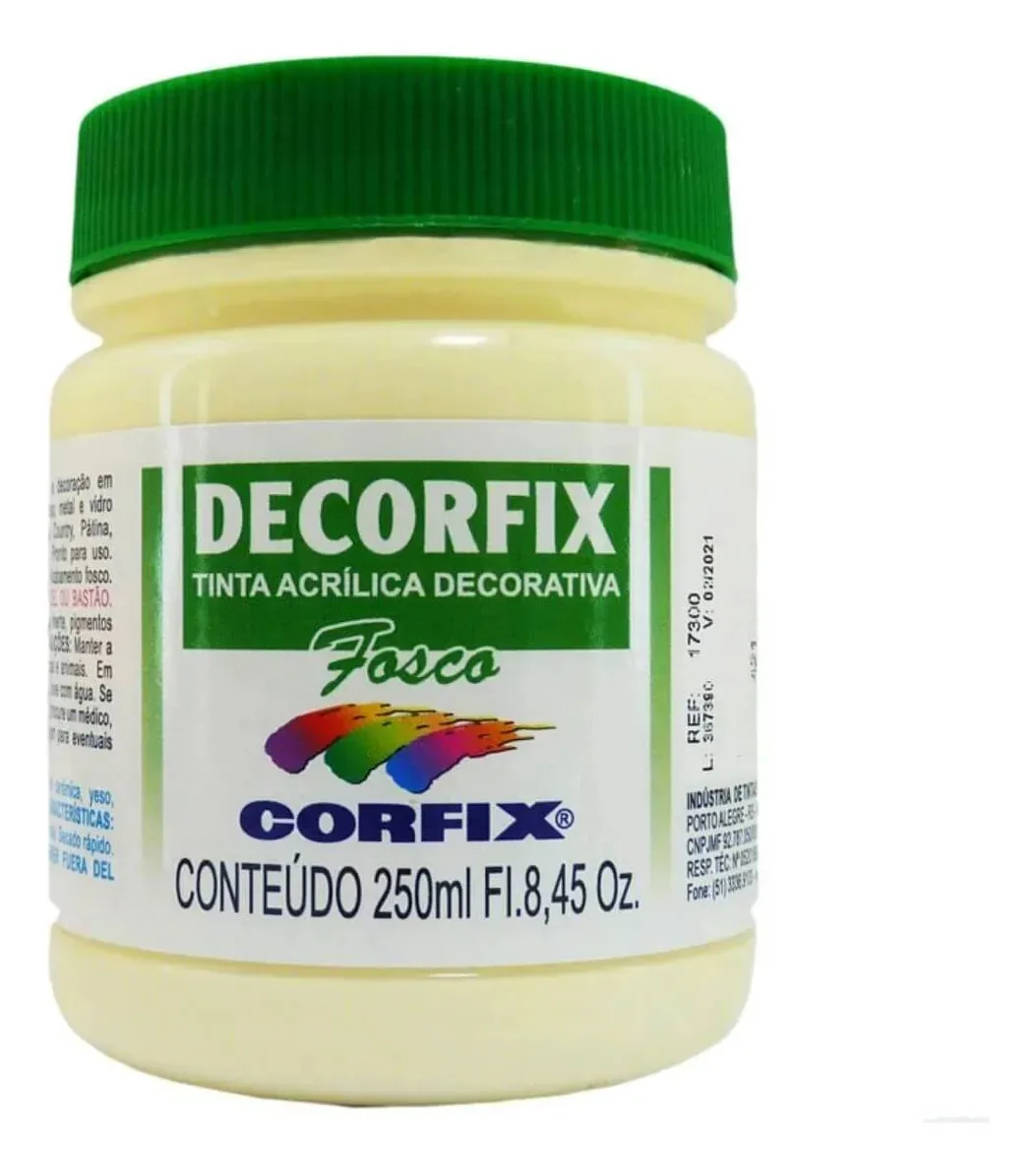 Tinta Acrílica Fosca Corfix 250ml Para Arte E Artesanato Marfim