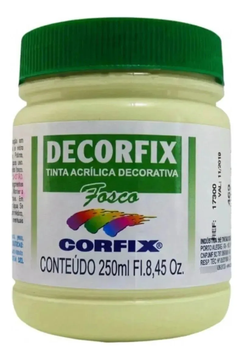 Tinta Acrílica Fosca Corfix para Arte e Artesanato Verde Kiwi, 250 mL